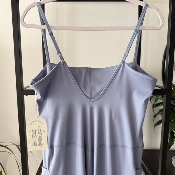 Blogilates Peekaboo Steel Blue Flare Leg Sleeveless Jumpsuit Women’s Size XL - Picture 4 of 11